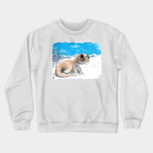 T-rex winter puppy hug Crewneck Sweatshirt